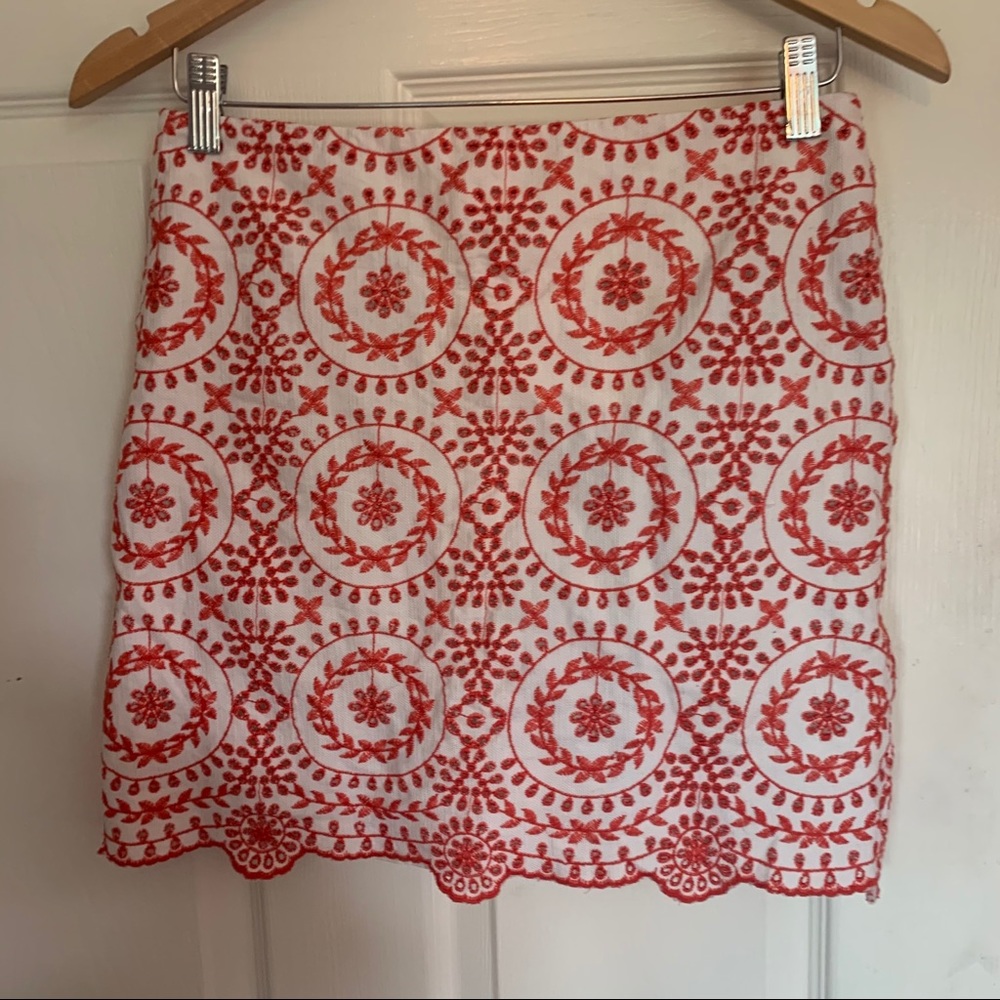 Loft embroidered skirt